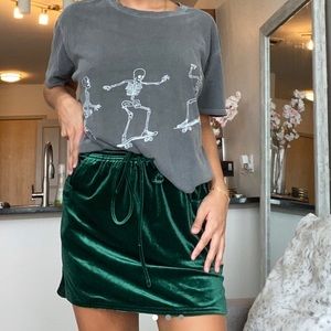 Green Velvet Silence & Noise Skirt (UO)